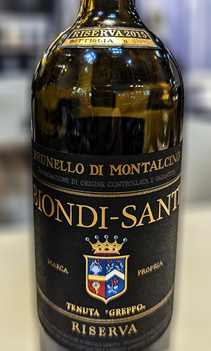 Eine Flasche Brunello di Montalcino Biondi-Santi 2015 Riserva
